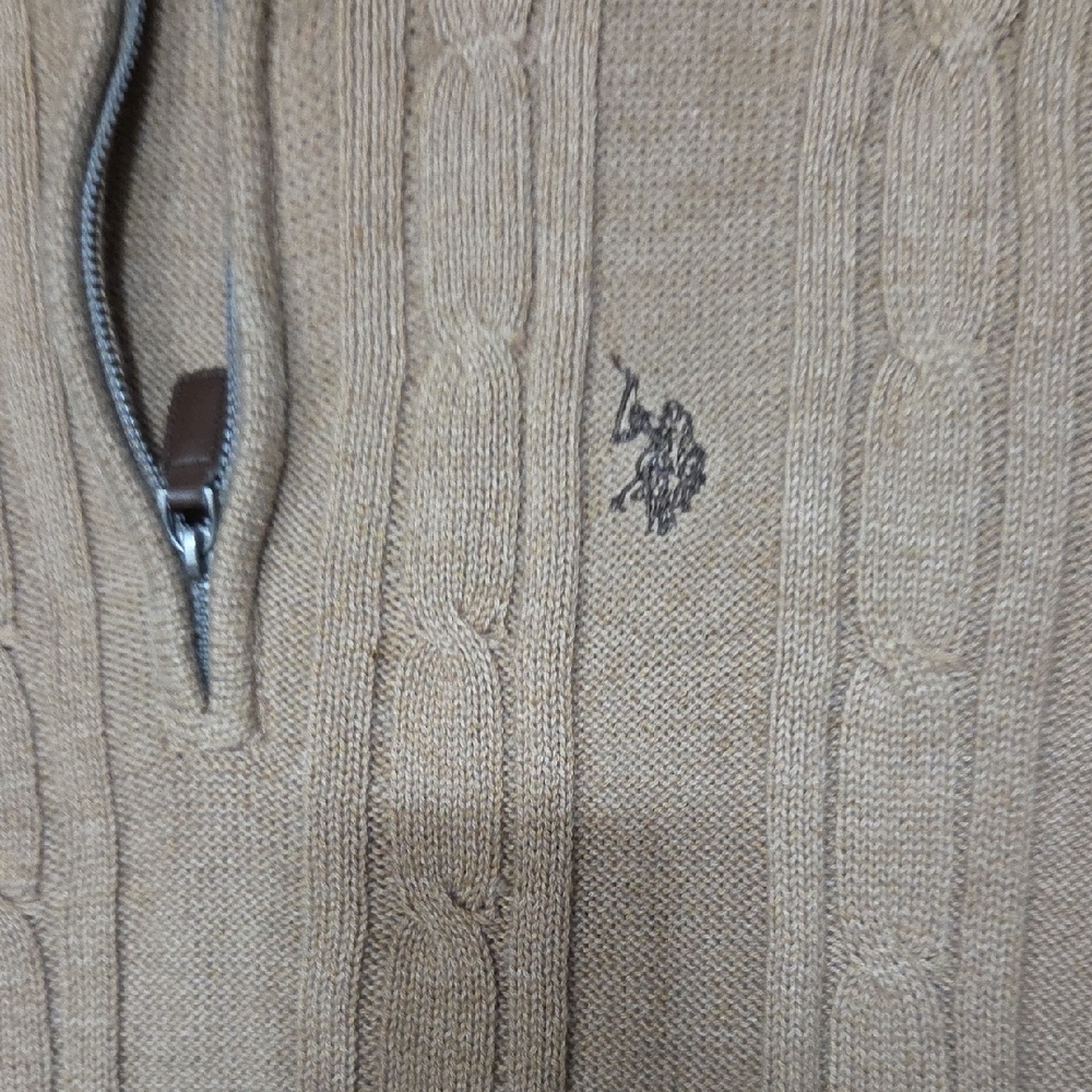 U.S. Polo Assn. Men's Beige Zip-Up Sweater - Picture 2 of 4